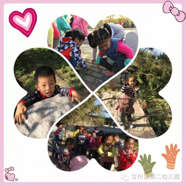 大班幼儿进行捡树叶、做贴画、画 小班幼儿开展捡树叶、亲子秋游、